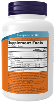 Now Foods DHA-500 Fish Oil, Double Strength Softgels