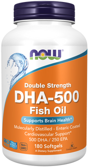 Now Foods DHA-500 Fish Oil, Double Strength Softgels