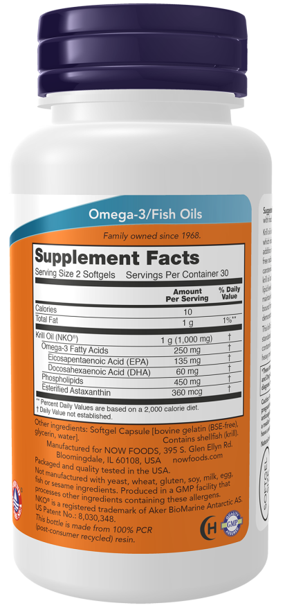 Now Foods Krill Oil 500 mg Softgels Cardiovascular Support*