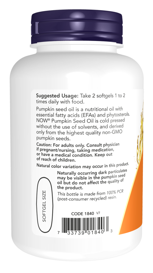 Now Foods Pumpkin Seed Oil 1000 mg Softgels Nutritional Oil