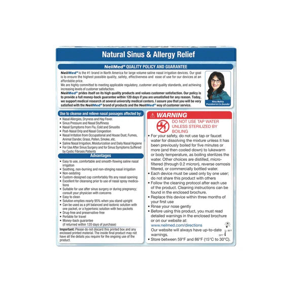 Neilmed Instructions.pdf NeilMed Complete Nasal Irrigation Kit | Nasal Irrigation Bottle & 60 ...