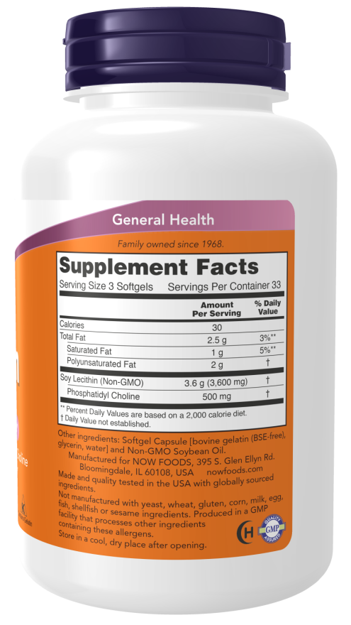 Now Foods Lecithin 1200 mg Softgels