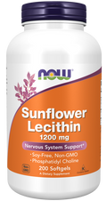NOW Sunflower Lecithin Softgels 1200 mg with Phosphatidyl Choline