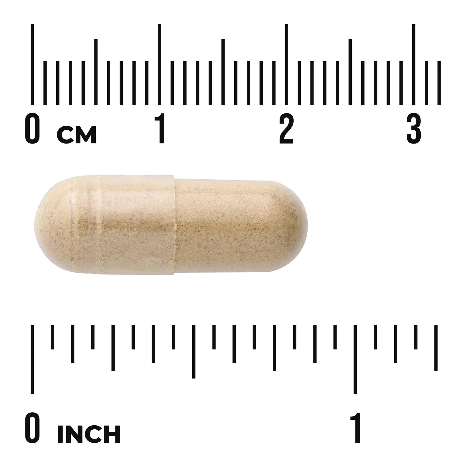 Swanson Milk Thistle Combination 175 mg – 60 Capsules capsule size comparison with measurement scale