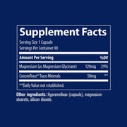 Supplement facts label on a blue background