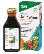 Floradix Saludynam Liquid Calcium, Magnesium and Vitamin D formula 250ml