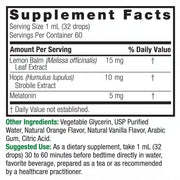Supplement facts label with ingredients and usage instructions.