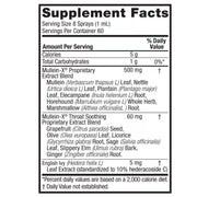 Supplement facts label with detailed ingredient list on a white background