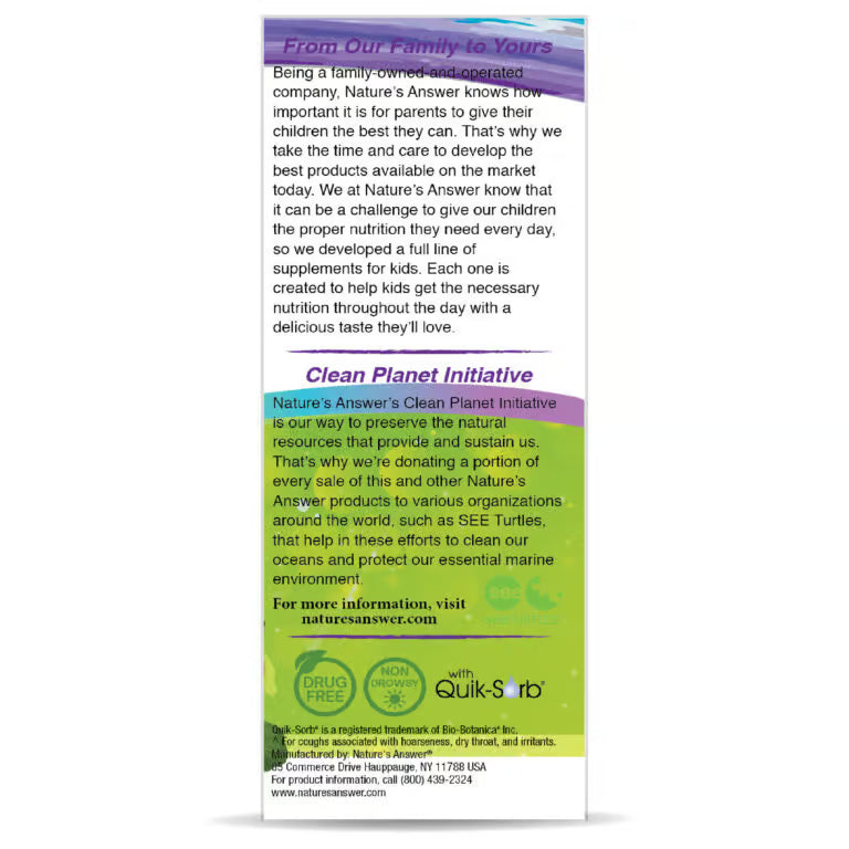 Nature's Answer supplement package with text and branding on a white background