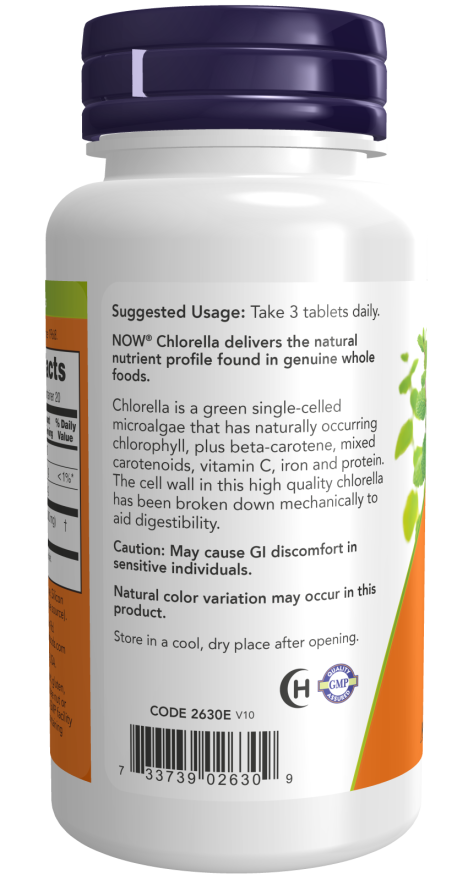 Now Foods Chlorella 1000 mg Tablets Super Green