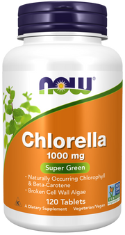 Now Foods Chlorella 1000 mg Tablets Super Green