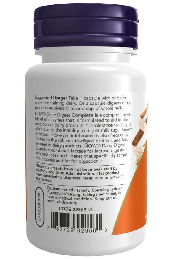 Now Foods Dairy Digest Complete Veg Capsules Dairy Tolerance Enzymes*