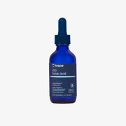 Blue bottle of trace Fulvic Acid supplement on a white background