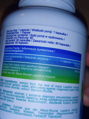 Allnutrition Maca 500mg Extract 90 capsules supplement facts Peruvian maca root