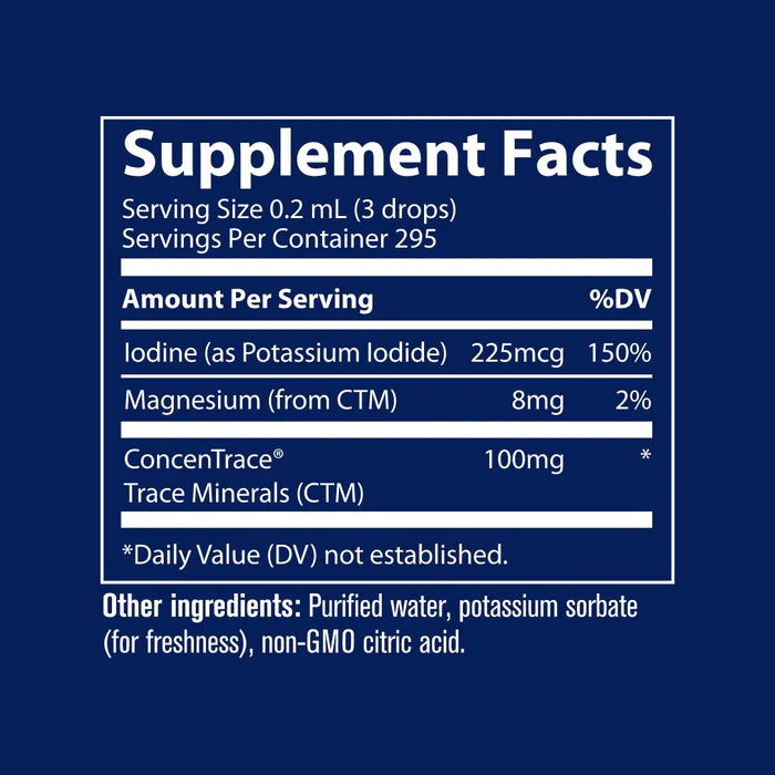 Supplement facts label on a blue background