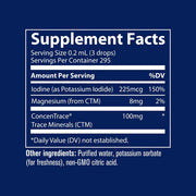 Supplement facts label on a blue background