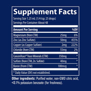 Supplement facts label on a blue background