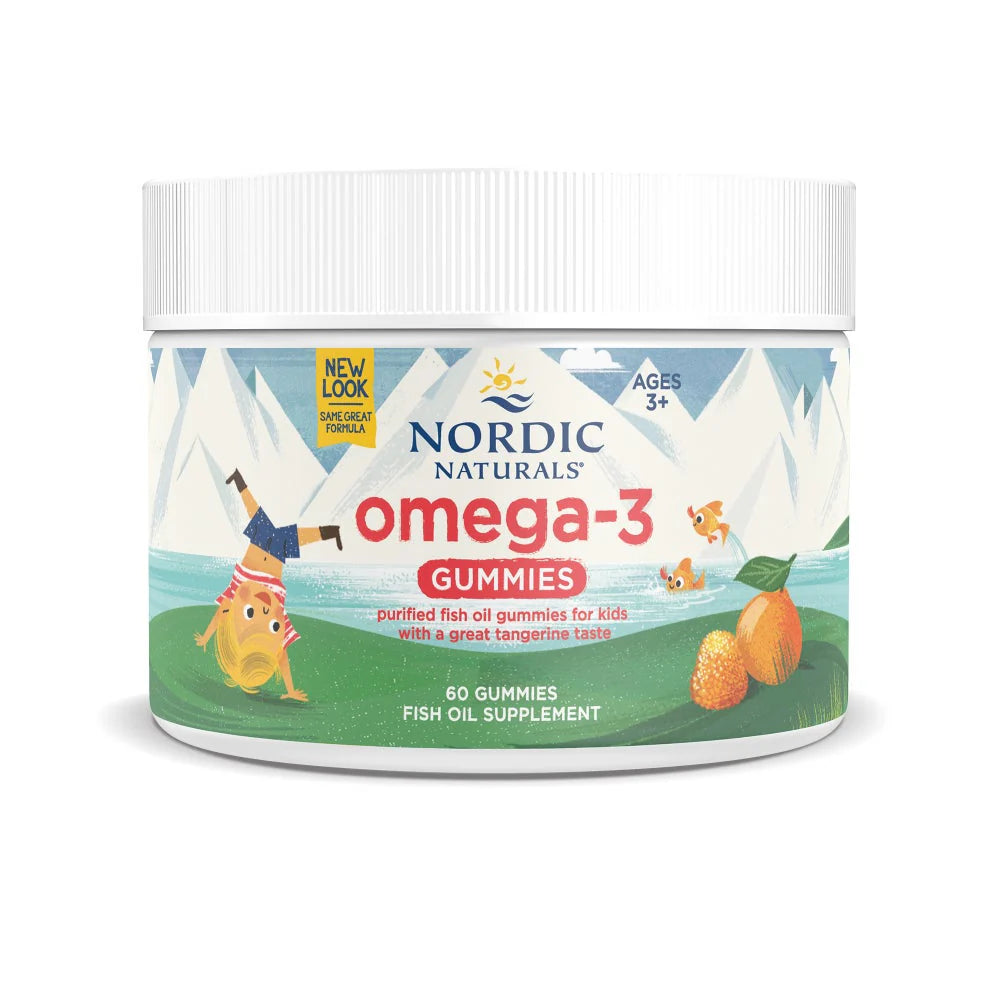 Nordic Naturals Nordic Omega-3 Gummies 82 mg Omega 3 Tangerine Treats with purified Fish Oil Gummies.