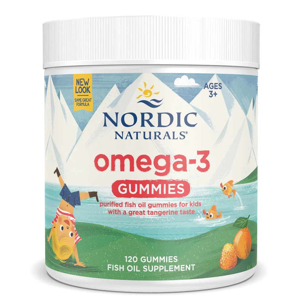 Nordic Naturals Nordic Omega-3 Gummies 82 mg Omega 3 Tangerine Treats with purified Fish Oil Gummies.