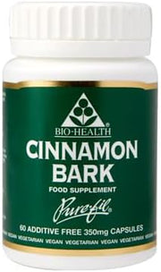 Bio-Health Cinnamon Bark 350mg herbal capsules bottle vegan supplement 60 capsules