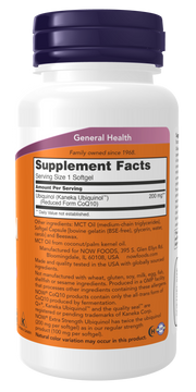 NOW Ubiquinol, Extra Strength 200 mg Softgels