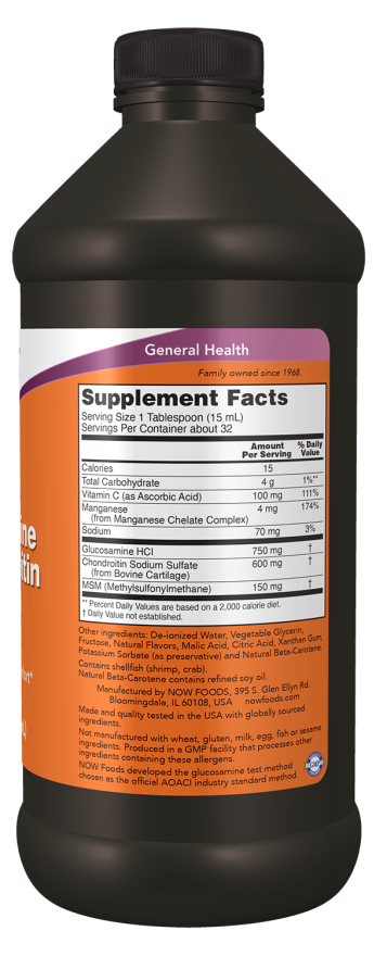Now Foods Liquid Glucosamine & Chondroitin with MSM