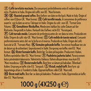 Lavazza Qualità Oro Ground Coffee, cardboard box packaging, floral and fruity aroma, 4 x 250g, ingredients information