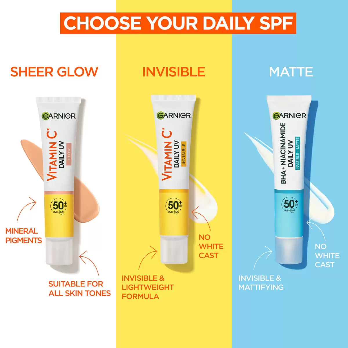 Garnier Daily UV Fluid SPF50+ Multi Variant 3 Pack