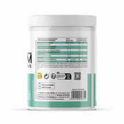 Nutritional supplement container with label on a white background