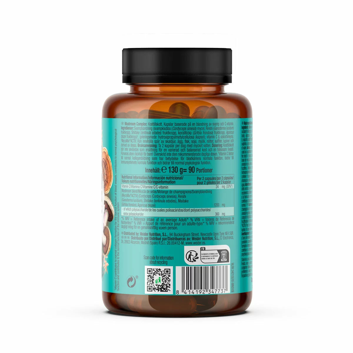 Weider Mushroom Complex – 180 Vegan Capsules barcode