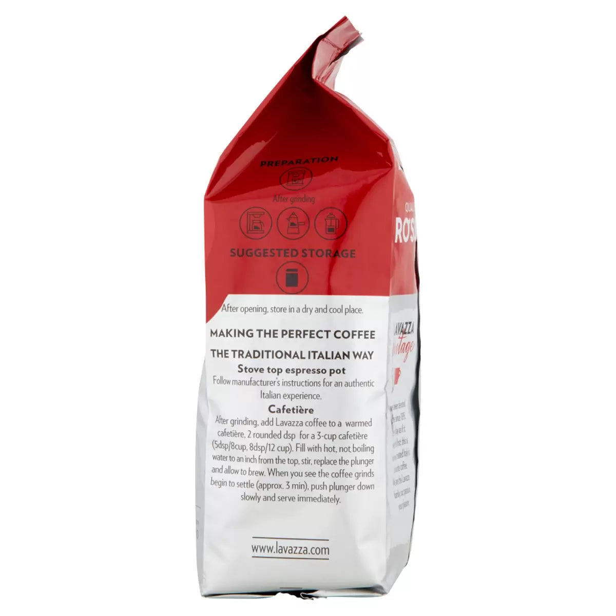 Lavazza Qualità Rossa coffee beans ingredients label bag 1kg