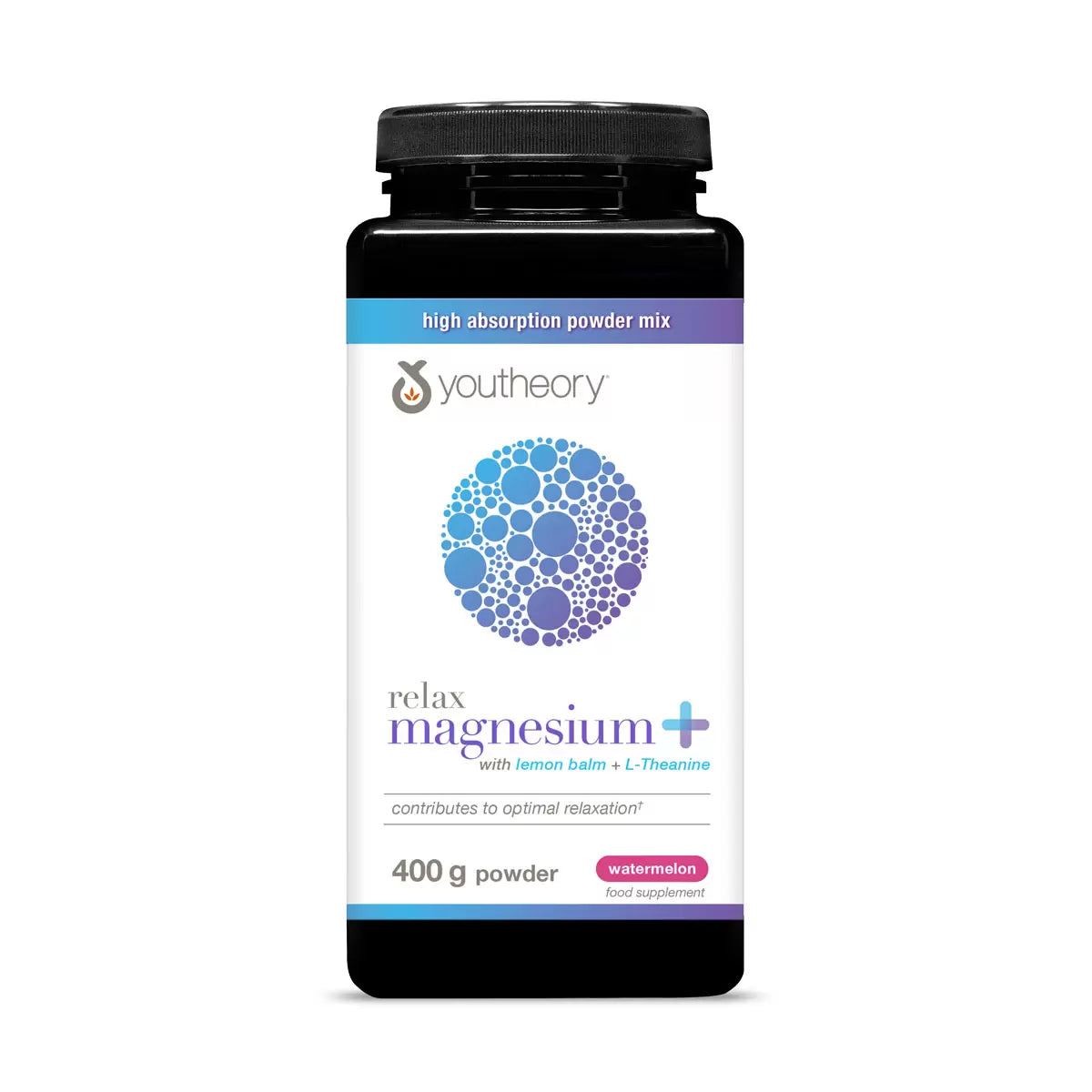 Youtheory Magnesium Powder with Lemon Balm, Watermelon - 400g