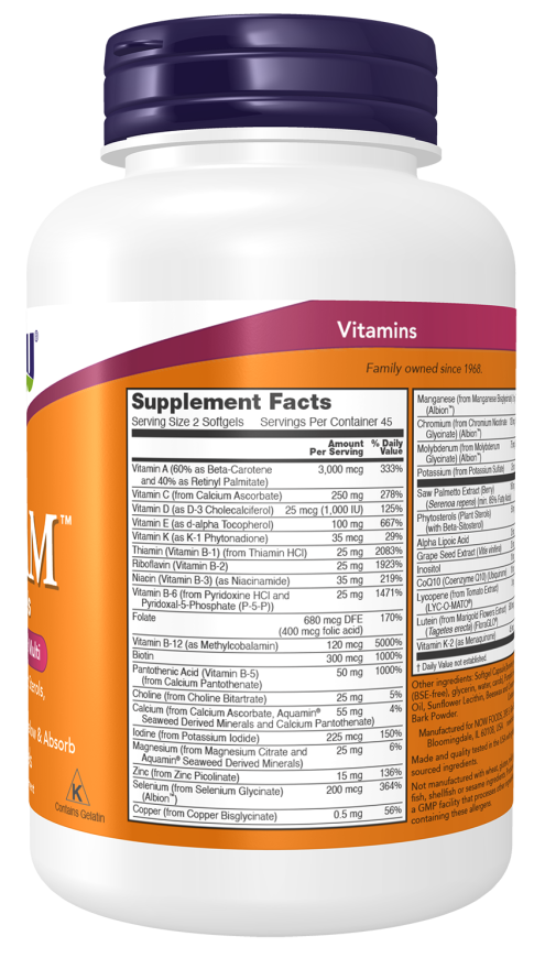 Now Foods Adam™ Men's Multiple Vitamin Softgels Superior Men's Multi.