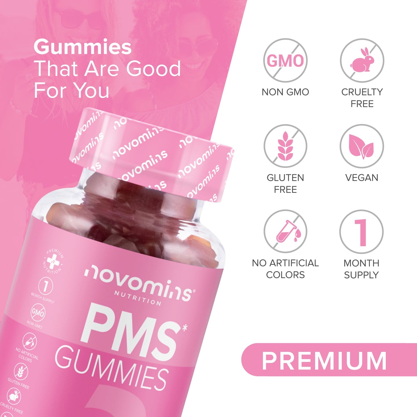 Novomins Nutrition PMS Gummies Hormonal Balance