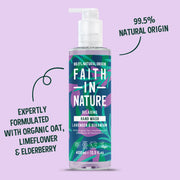 Faith In Nature Lavender & Geranium Relaxing Hand Wash, pump bottle packaging, lavender and geranium, 400ml product information