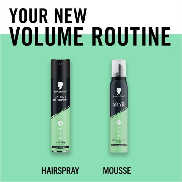 Schwarzkopf Styling Volume Mousse Hold 4 Fine Hair 200ml routine