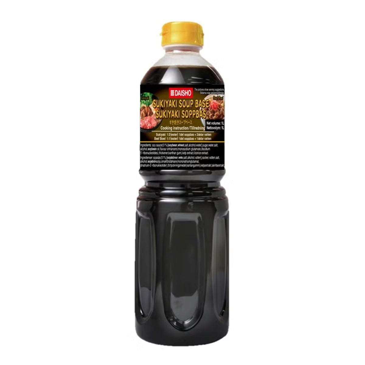 Daisho Sukiyaki Soup Base, plastic bottle packaging, no flavour specified, 1L