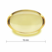 Mini Omega-3 softgels size.