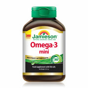 Jamieson Omega-3 Mini Softgels bottle, 300 count.