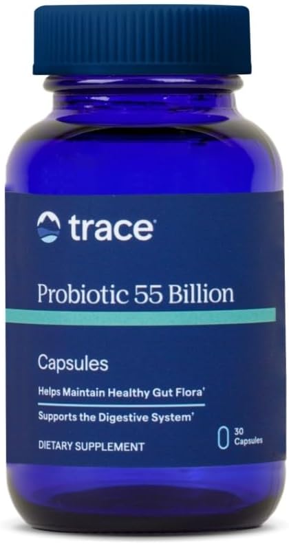 Front Image: Trace Minerals Probiotic 55 Billion capsules bottle gluten-free 30 count