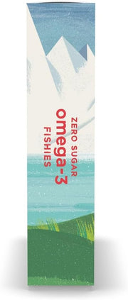 Nordic Naturals Omega-3 Fishies Tutti Frutti chewable supplement for kids, 36 count box side view.