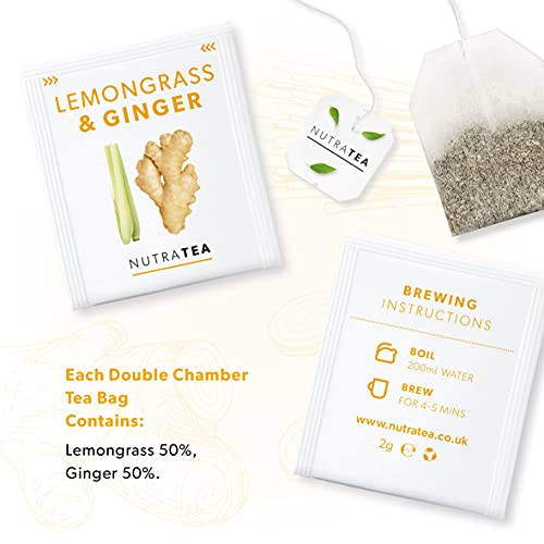 NutraTea Lemongrass & Ginger Herbal Tea 20 Tea Bags