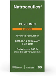 Front: Natroceutics Curcumin Fortified box, 60 vegan capsules, advanced turmeric formula.