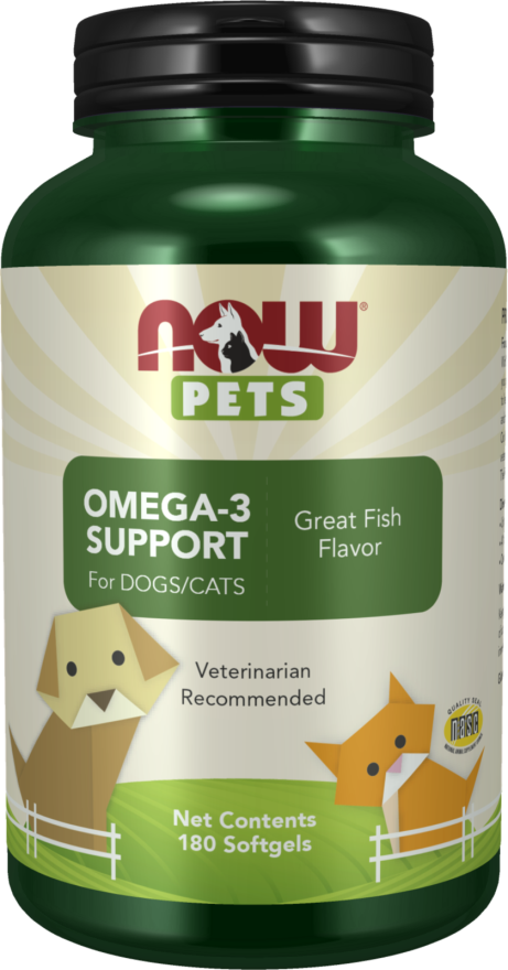 Now Foods Omega-3 Support Softgels for Dogs & Cats Great Fish Flavor