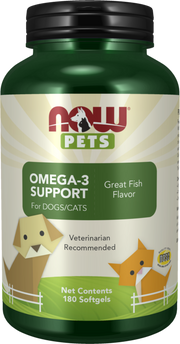 Now Foods Omega-3 Support Softgels for Dogs & Cats Great Fish Flavor