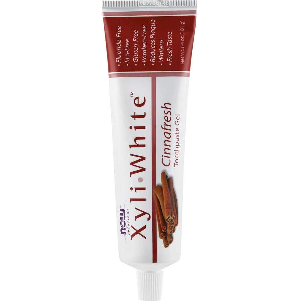 NOW Solutions XyliWhite Cinnafresh Toothpaste Gel 181g tube front packaging