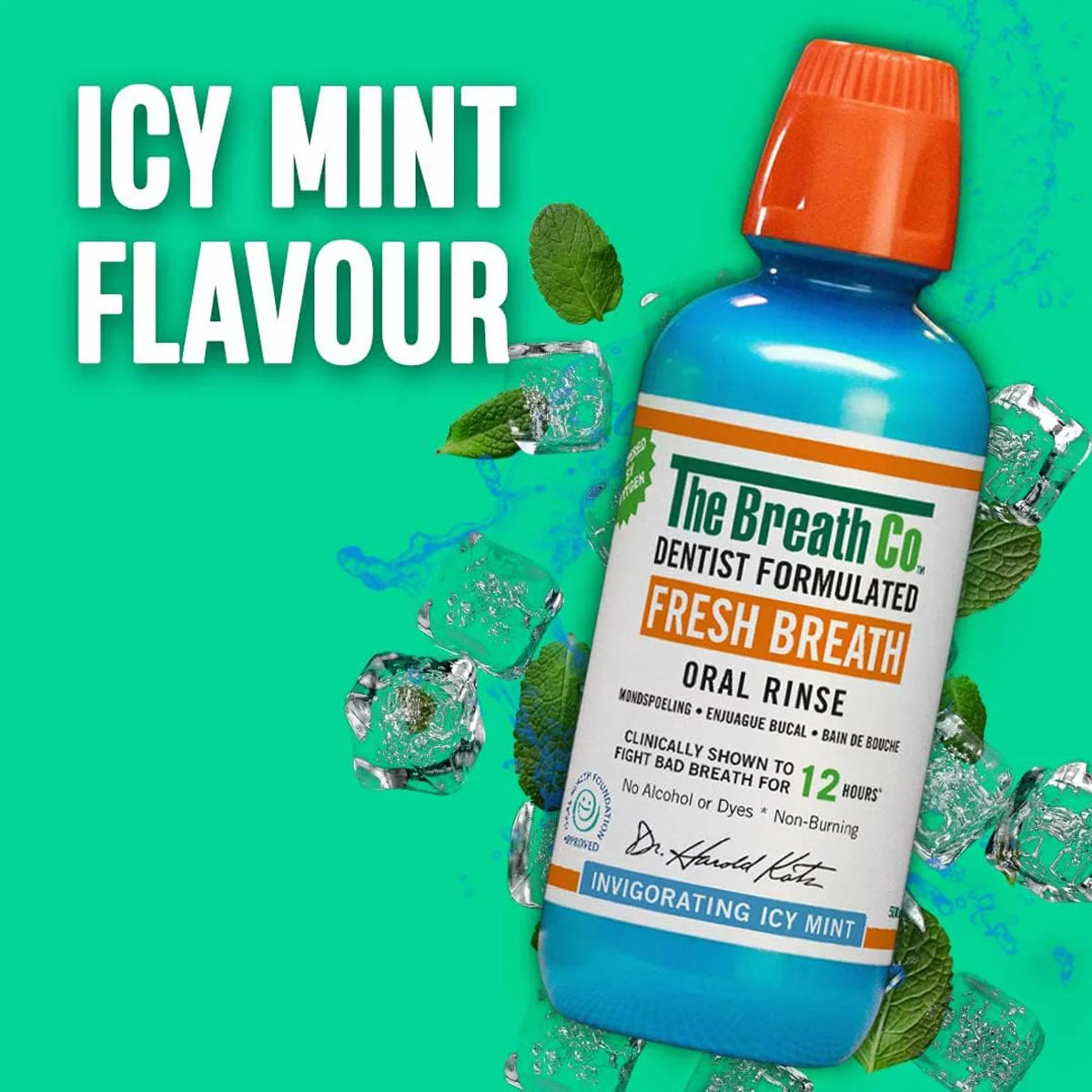 The Breath Co Fresh Breath Oral Rinse Invigorating Icy Mint 1L