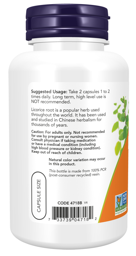 Now Foods Licorice Root 450 mg Veg Capsules