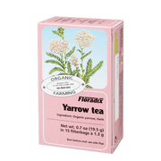 Floradix Yarrow Herbal Tea box showing 15 organic teabags.
