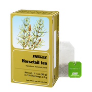 Box of Floradix Horsetail Herbal Tea showing 15 teabags, 2g each.